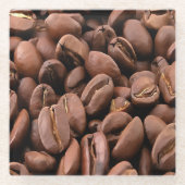 Künstlerisch geröstete Kaffeebohnen Glasuntersetzer (Vorderseite)