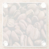 Künstlerisch geröstete Kaffeebohnen Glasuntersetzer (Rückseite)