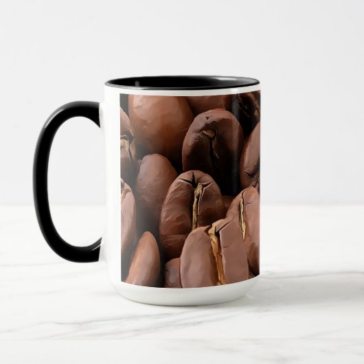 Künstlerisch geröstete Kaffeebohnen Tasse (Links)