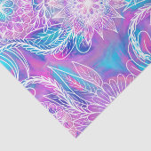 Künstlerisch Girly Lila Aqua Floral Gezeichnet Ill Seidenpapier (Ausschnitt)