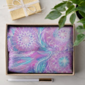 Künstlerisch Girly Lila Aqua Floral Gezeichnet Ill Seidenpapier (Geschenk)