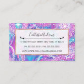 Künstlerisch Girly Lila Aqua Floral Gezeichnet Ill Visitenkarte (Rückseite)