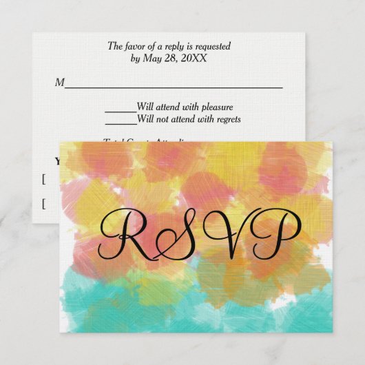 Künstlerisch Gouache UAWG Watercolor RSVP Karte (Vorne/Hinten)
