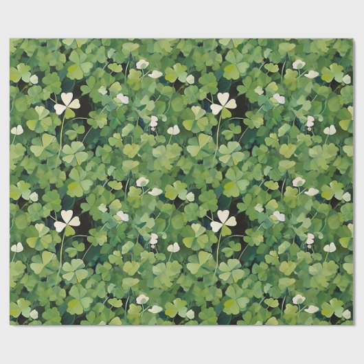 Künstlerisch Green Lucky Clover St. Patrick Painte Geschenkpapier (Flach)
