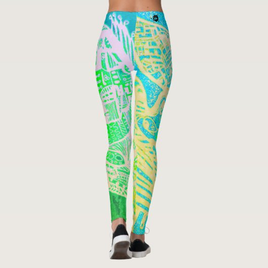 Künstlerisch-grün Leggings (Rückseite)