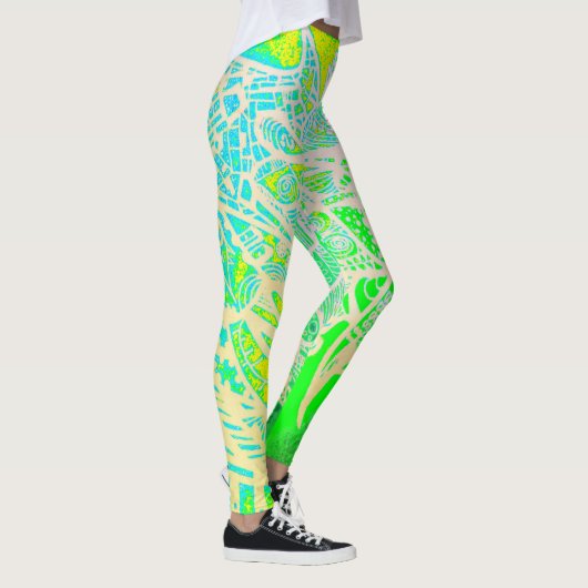 Künstlerisch-grün Leggings (Rechts)