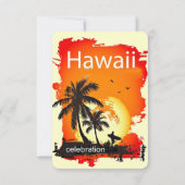 Künstlerisch Hawaii Beach Sunset Party Einladung (Rückseite)