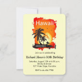 Künstlerisch Hawaii Beach Sunset Party Einladung (Vorderseite)