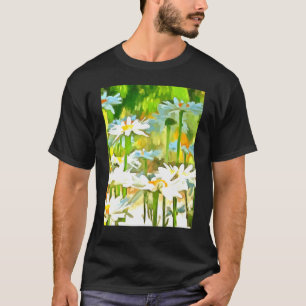 Künstlerisch Helle Und Bunte Weiße Gartendaisies  T-Shirt