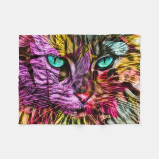 Künstlerisch Kitty Cat Fleecedecke (Vorderseite (Horizontal))