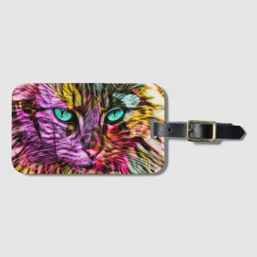 Künstlerisch Kitty Cat Gepäckanhänger (Vorderseite (Horizontal))