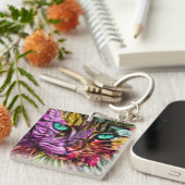 Künstlerisch Kitty Cat Schlüsselanhänger (Vorderseite rechts)