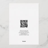 Künstlerisch Laurel Leaf Frame Script Wedding Real Folieneinladung (Rückseite)