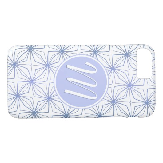 Künstlerisch Light Blue Lila Monogram Case-Mate iPhone Hülle (Rückseite (Horizontal))