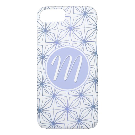 Künstlerisch Light Blue Lila Monogram Case-Mate iPhone Hülle (Rückseite)