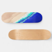Künstlerisch Modern Blue Aquamarin Sandstrand Wass Skateboard (Horizontal)