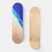 Künstlerisch Modern Blue Aquamarin Sandstrand Wass Skateboard (Vorderseite)