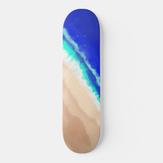 Künstlerisch Modern Blue Aquamarin Sandstrand Wass Skateboard (Vorderseite)