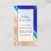 Künstlerisch Modern Blue Aquamarin Sandstrand Wass Treuekarte (Rückseite)