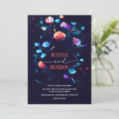 Künstlerisch Moderne Abstrakte Hochzeit der Blauen Einladung (Stehend Vorderseite)