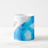 Künstlerisch Modernes Ozean Blaues Abstraktes Pain Kaffeetasse (Mittel)