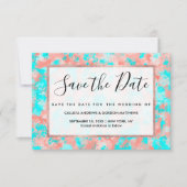 Künstlerisch Modernes Sommerkorallenbad Orange Aqu Save The Date (Vorderseite)