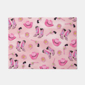 Künstlerisch Niedlich Girl Pink Aquamarin Cowgirl  Fußmatte (Vorderseite)