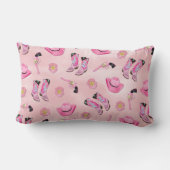 Künstlerisch Niedlich Girl Pink Aquamarin Cowgirl Kissen Für Draußen (Rückseite)