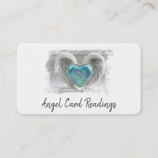 *~* Künstlerisch Opal Heart Angel Wings AP78 QR Visitenkarte (Vorderseite)