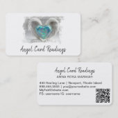 *~* Künstlerisch Opal Heart Angel Wings AP78 QR Visitenkarte (Vorne/Hinten)