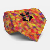 Künstlerisch Orange Psychiatrist Rorschach Blot Krawatte (Gerollt)