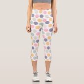 künstlerisch pastellfarbenes Polka-Punktmuster Capri Leggings (Vorderseite)