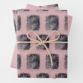 Künstlerisch Pink White Twig Familie Weihnachten Geschenkpapier Set (Beispiel)