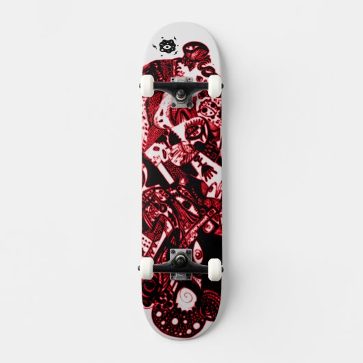 Künstlerisch Red Black Skateboard (Vorderseite)