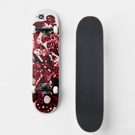 Künstlerisch Red Black Skateboard (Vorderseite)