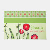 Künstlerisch Red Floral Fußmatte (Vorderseite)