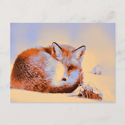 *~* Künstlerisch Red Fox Ap18 Artistic Painting Wi Postkarte (Vorderseite)