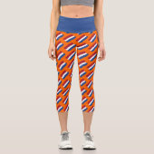 Künstlerisch Red White Blue Abstrakt Dutch Flag-Mu Capri Leggings (Vorderseite)