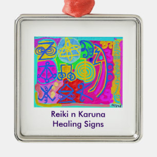 Künstlerisch - Reiki Karuna Symbole Ornament Aus Metall
