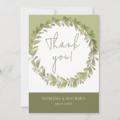 Künstlerisch-romantisches Grünkraut Dankeskarte (Vorderseite)