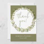 Künstlerisch-romantisches Grünkraut Dankeskarte (Vorderseite)