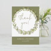 Künstlerisch-romantisches Grünkraut Dankeskarte (Stehend Vorderseite)