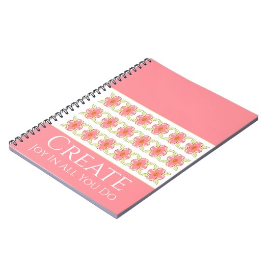 Künstlerisch rosa blumengemustert notizblock (Linke Seite)