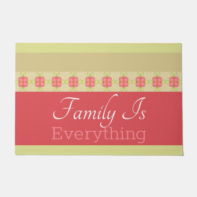 Künstlerisch-rosa-florakzentuiert Fußmatte (Vorderseite)