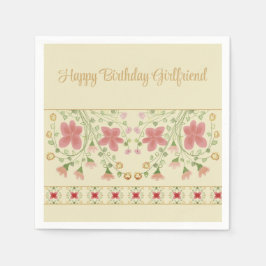 Künstlerisch rosa Floral Serviette