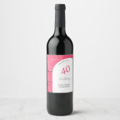 Künstlerisch rosa Geo Modern Weinetikett (Vorderseite)