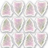 Künstlerisch rosa Grüner Weihnachtsbaum Wasserfarb Aufkleber (Vorderseite)