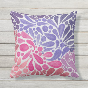 Künstlerisch rosa Lila Aquarellfarben Abstraktes P Kissen
