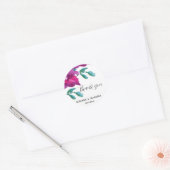 Künstlerisch rosa Lila Rose Wasserfarben Handgemal Runder Aufkleber (Umschlag)