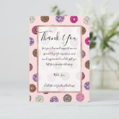 Künstlerisch rosa Sprinkle Donuts Wasserfarbmuster Dankeskarte (Stehend Vorderseite)